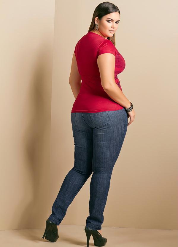 Quintess - Calça Jeans Skinny Plus Size Azul 4