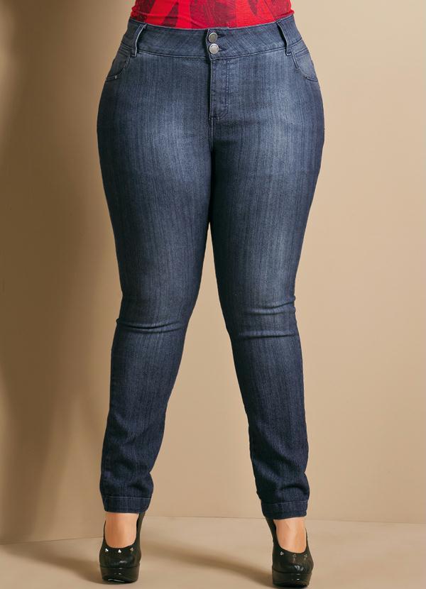 Quintess - Calça Jeans Skinny Plus Size Azul 7