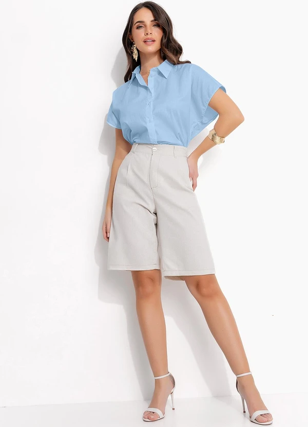 Quintess - Blusa Azul Bebê em Tricoline 3