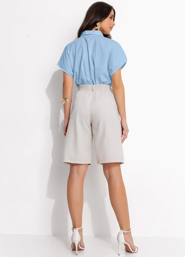 Quintess - Blusa Azul Bebê em Tricoline 4