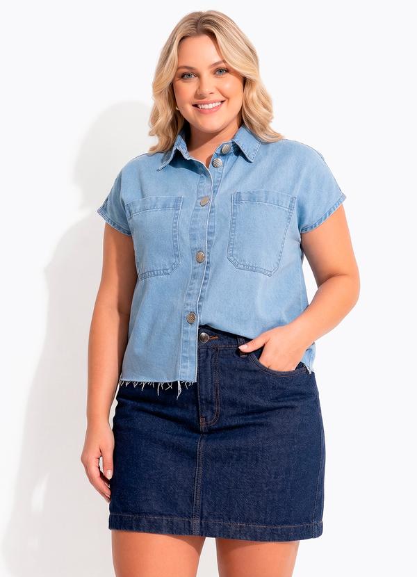 Quintess - Blusa Azul Claro em Jeans