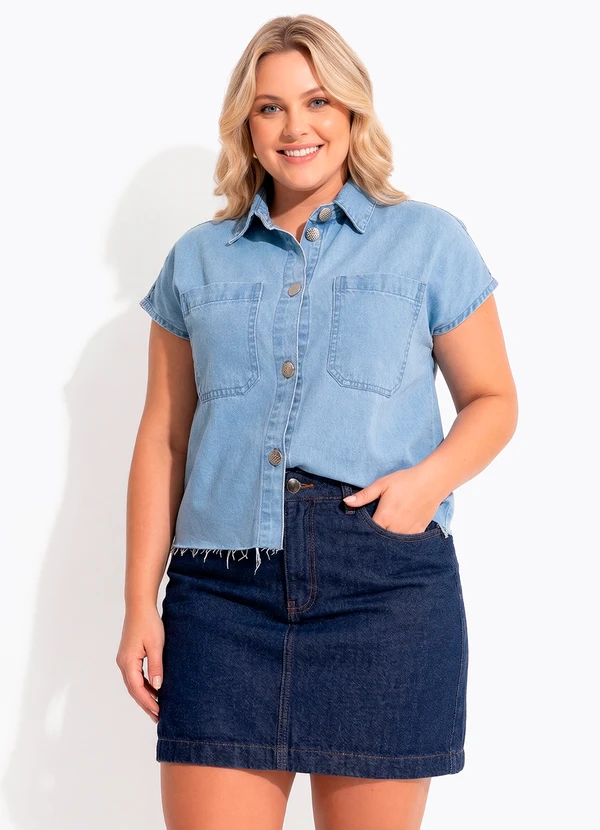 Quintess - Blusa Azul Claro em Jeans 2