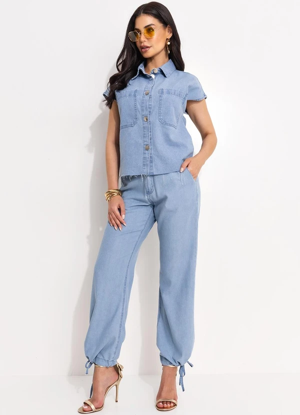 Quintess - Blusa Azul Claro em Jeans 9