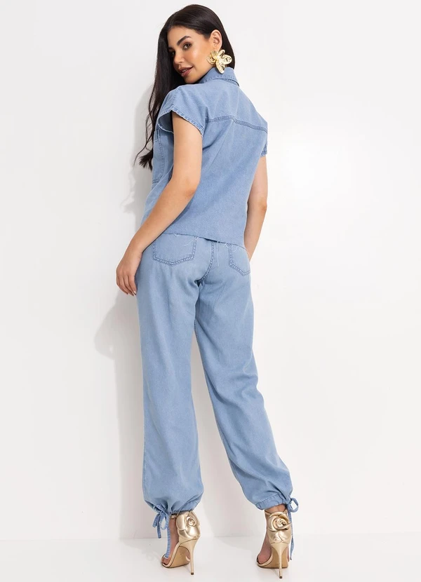 Quintess - Blusa Azul Claro em Jeans 8