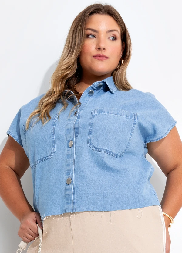 Quintess - Blusa Azul Claro em Jeans 5