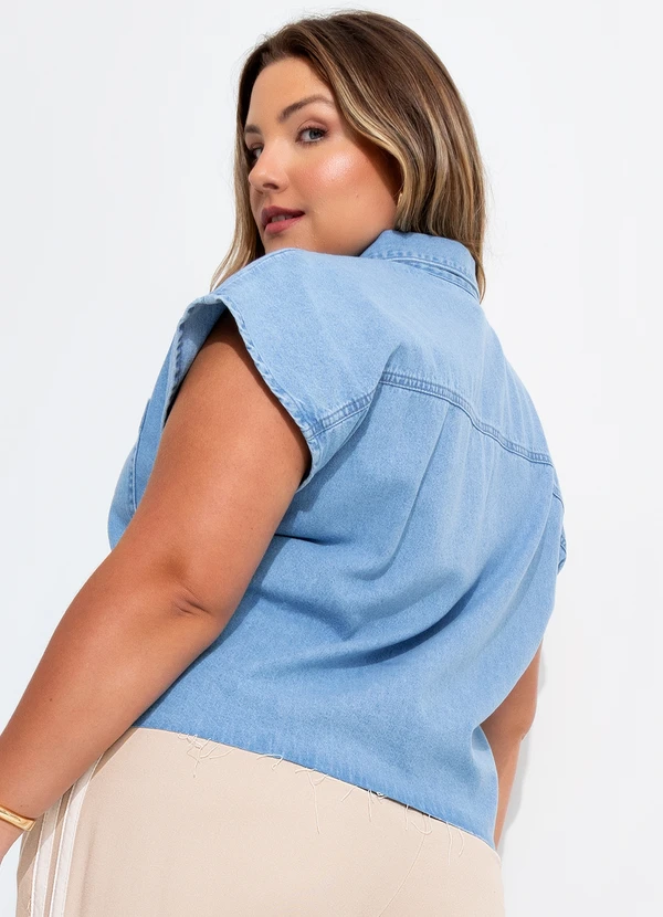 Quintess - Blusa Azul Claro em Jeans 4