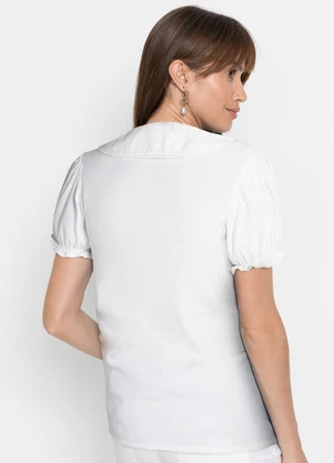bonprix - Blusa Branca em Jeans Leve - BONPRIX