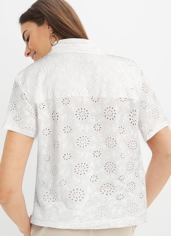 bonprix - Blusa Branca em Laise 2