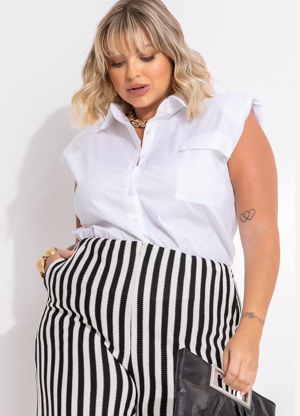 Quintess - Blusa Branca em Tricoline 13