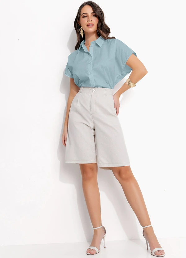 Quintess - Blusa Cinza Claro em Tricoline 3