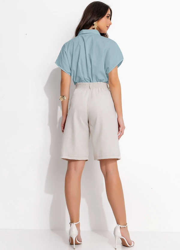 Quintess - Blusa Cinza Claro em Tricoline 4