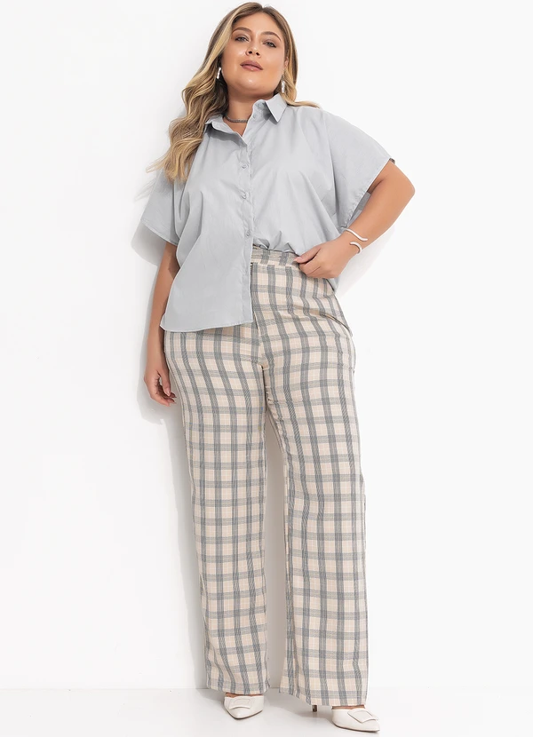 Quintess - Blusa Cinza Claro em Tricoline 7