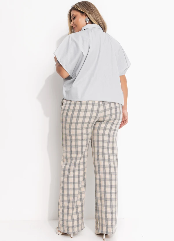 Quintess - Blusa Cinza Claro em Tricoline