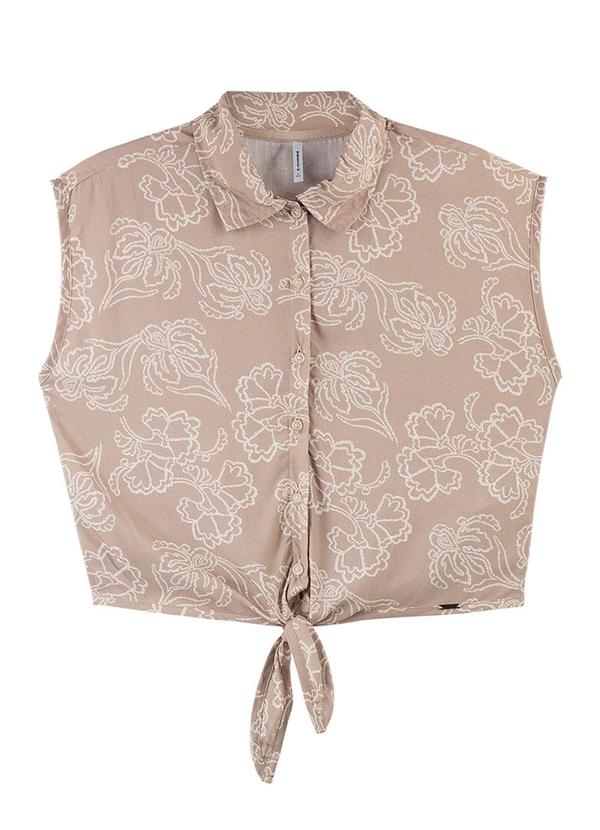 Rezzato - Blusa Estampada com Amarração Adulto Bege 3