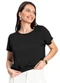 Infinita Cor - Blusa Feminina Manga Curta Sortida - variação: Preto