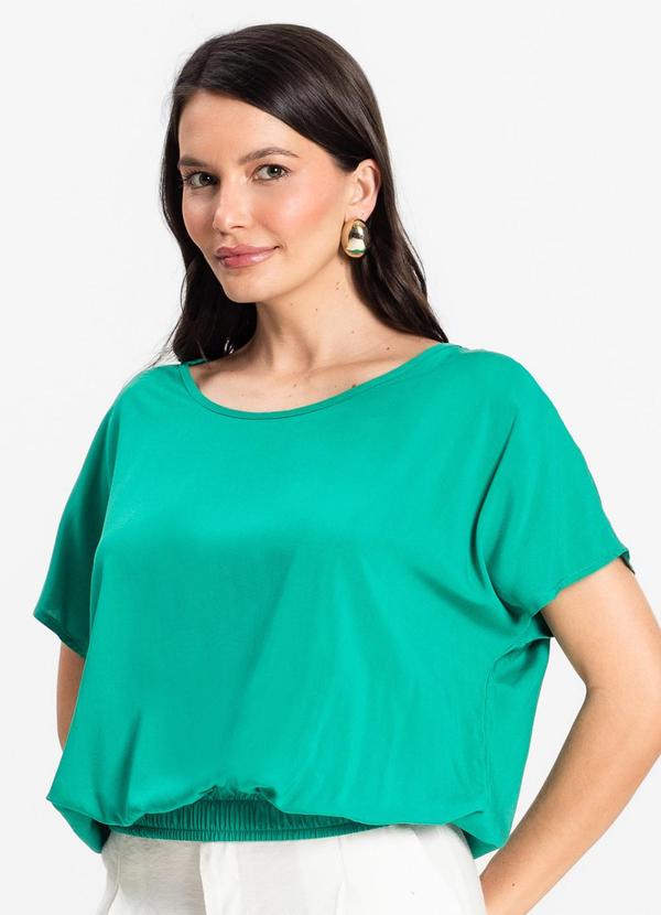 Infinita Cor - Blusa Feminina Manga Curta Verde