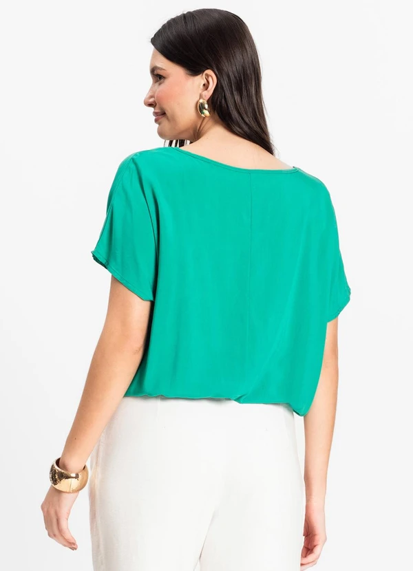 Infinita Cor - Blusa Feminina Manga Curta Verde 2