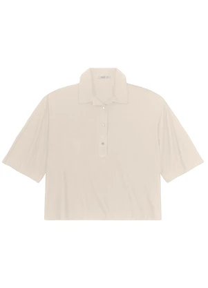 Secret Glam - Blusa Manga Curta Plus Size Bege - SECRET GLAM