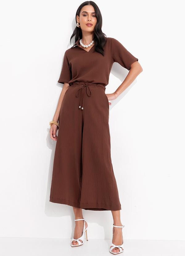 Quintess - Blusa Marrom em Gaze de Algodão 3