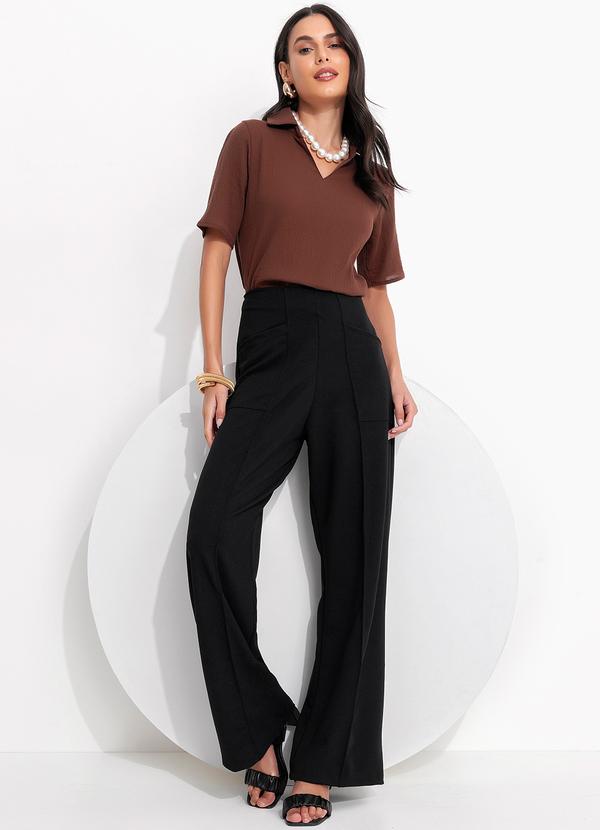 Quintess - Blusa Marrom em Gaze de Algodão 6