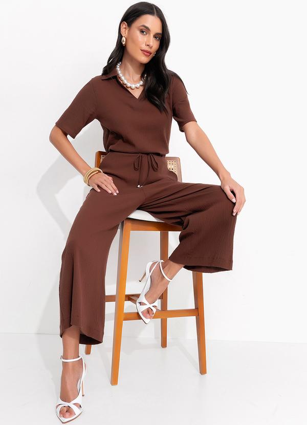 Quintess - Blusa Marrom em Gaze de Algodão 8