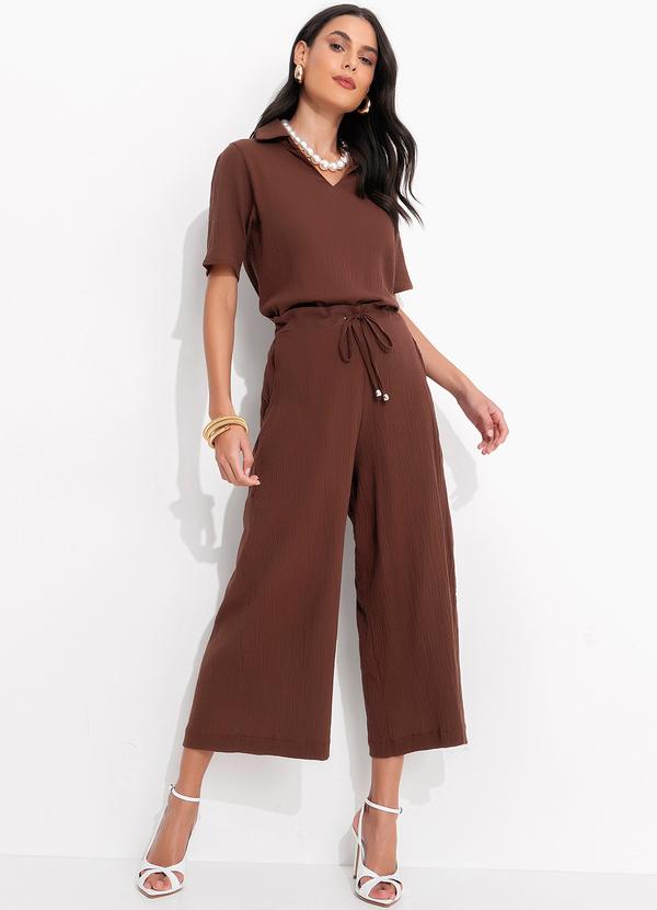 Quintess - Blusa Marrom em Gaze de Algodão 9