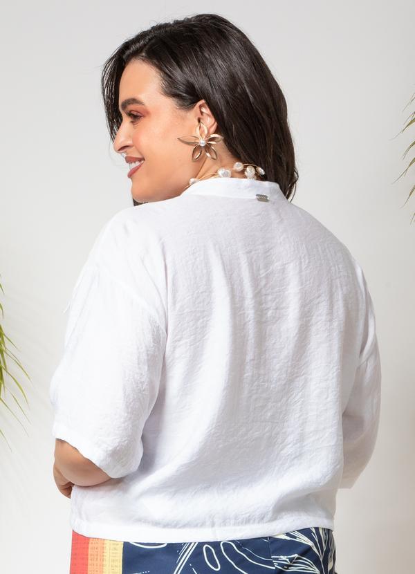Quintess - Blusa Off White em Tecido de Viscose 8