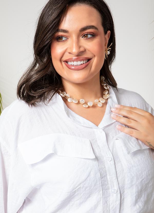 Quintess - Blusa Off White em Tecido de Viscose 9