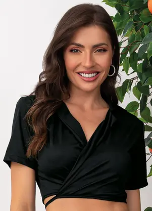 Moda Pop - Blusa Preto em Malha - MODA POP