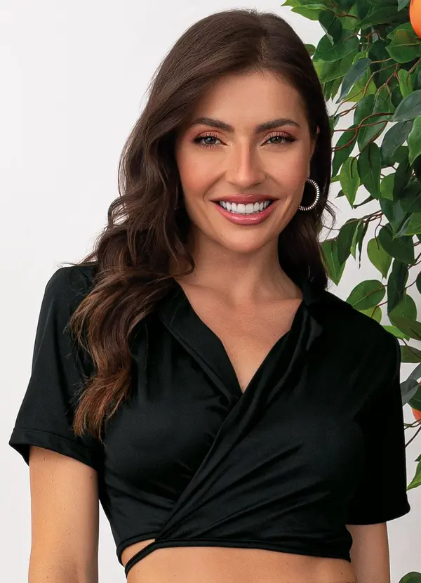 Moda Pop - Blusa Preto em Malha