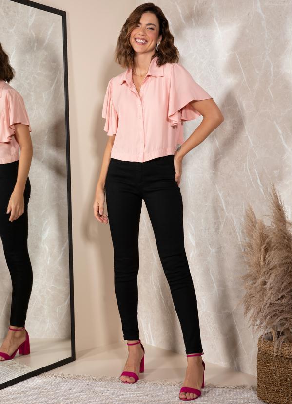 Quintess - Blusa Rosê em Viscose Plana Sarjada 5