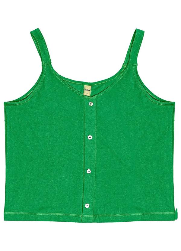 Rovitex - Blusa sem Manga Decote V Feminina Verde 4
