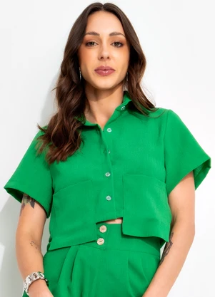 Bimini - Blusa Verde em Alfaiataria - BIMINI