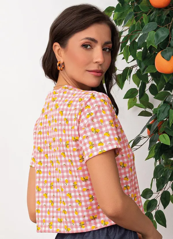 Moda Pop - Blusa Vichy Cítrico em Malha 2
