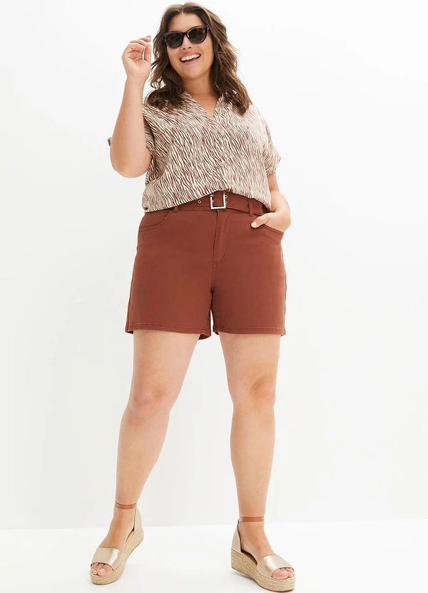 bonprix - Blusa Zebra Marrom em Microfibra 10