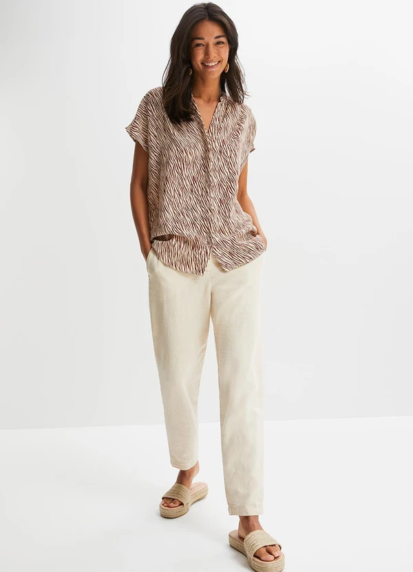 bonprix - Blusa Zebra Marrom em Microfibra 3