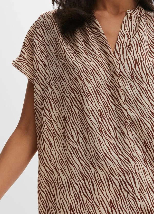 bonprix - Blusa Zebra Marrom em Microfibra 6