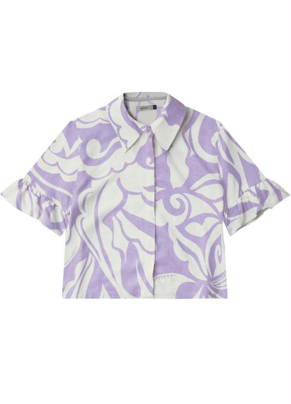 Malwee - Camisa Arabesco Ampla Lilás