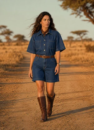 Quintess - Camisa Azul Escuro em Jeans - QUINTESS