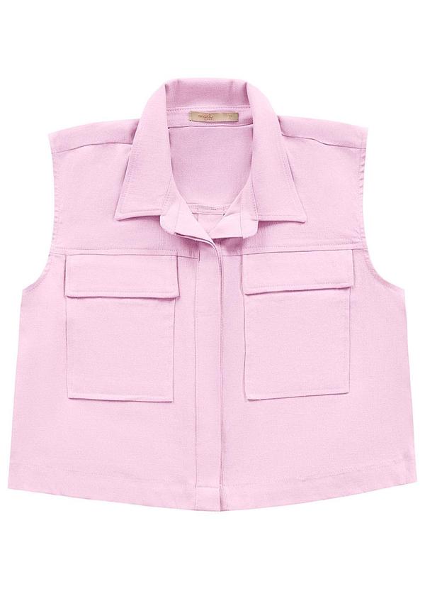 Angel - Camisa Bolsos Linho Rosa