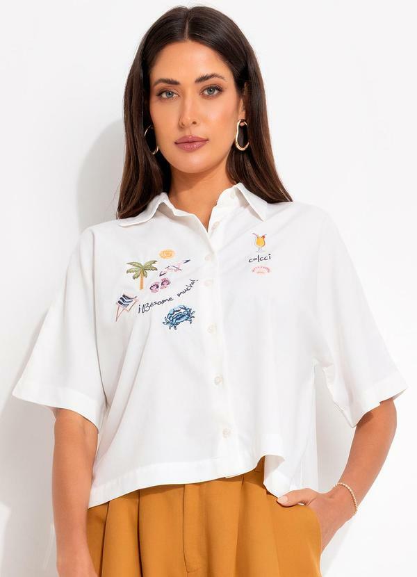 Colcci - Camisa Bordada Off White