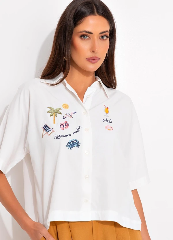 Colcci - Camisa Bordada Off White 4
