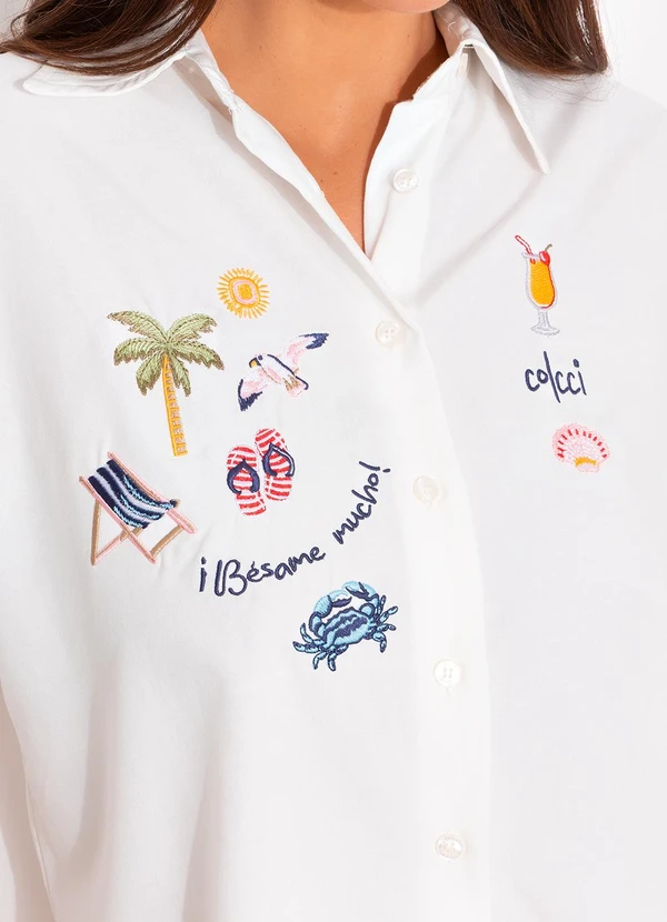 Colcci - Camisa Bordada Off White 6
