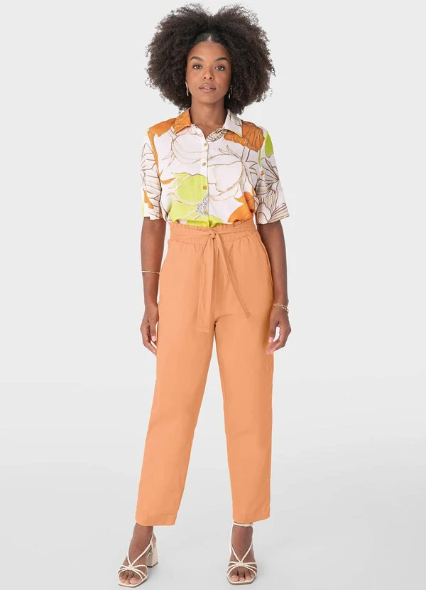 Malwee - Camisa Branca Floral Box em Viscose 2