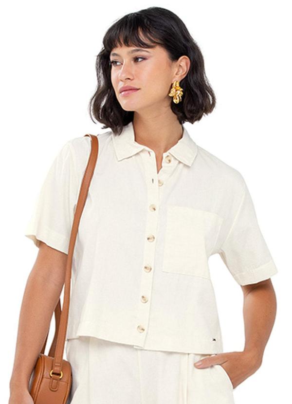 Rezzato - Camisa com Bolso Frontal Adulto Feminino Branco