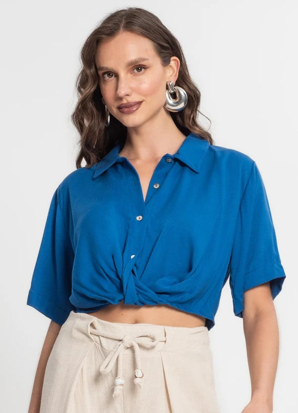 Endless - Camisa Cropped Feminina Azul
