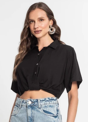 Endless - Camisa Cropped Feminina Preto - ENDLESS