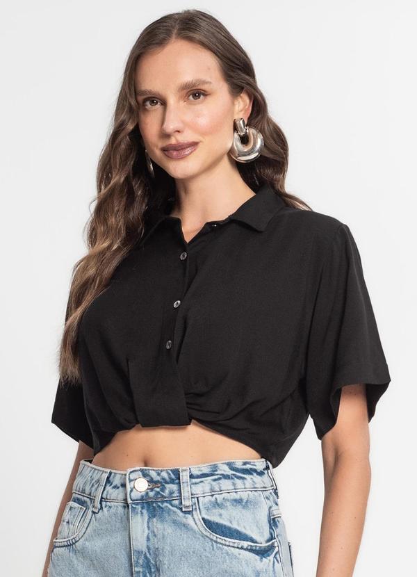 Endless - Camisa Cropped Feminina Preto