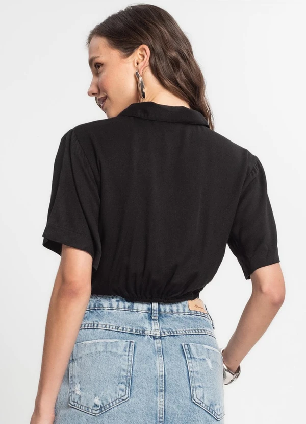 CAMISA CROPPED FEMININA PRETO - ENDLESS