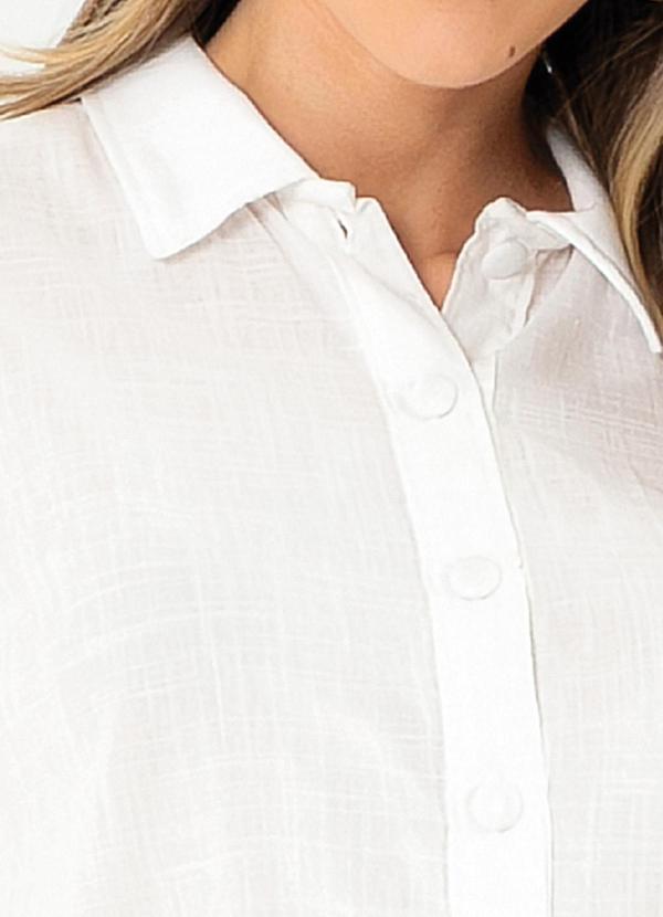 Cativa - Camisa Cropped Gola Polo em Algodão Off White 3